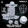 3D Printed Cast n Play Nebula Dice Tower and Token Vault Nebula All Out War 28mm 32mm D&D