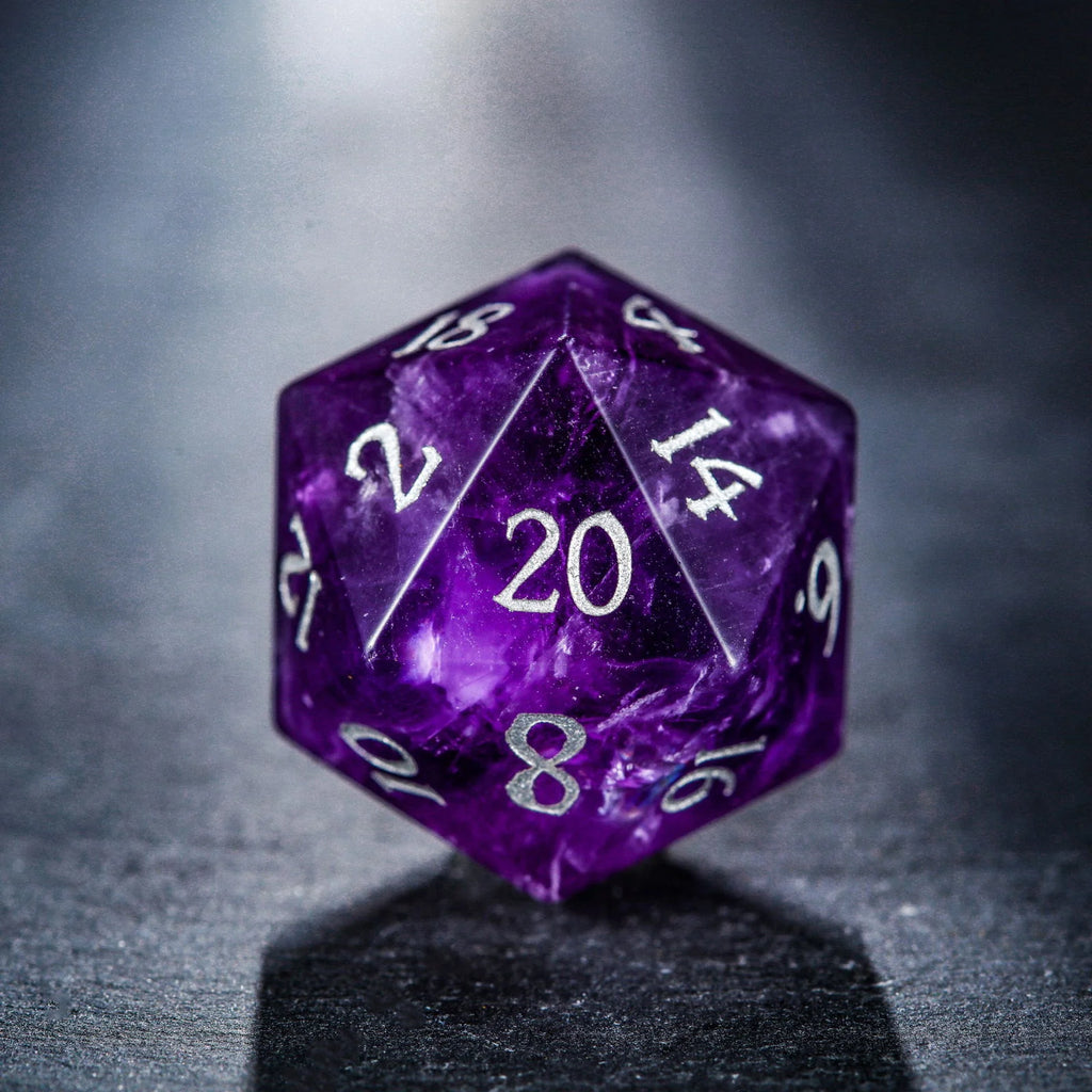 Amethyst Gemstone DnD D&D Dice Set