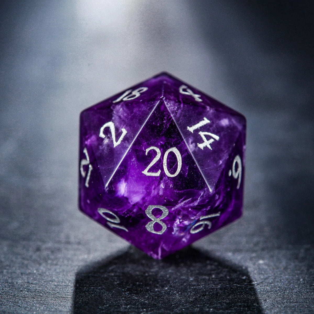 Amethyst Gemstone DnD D&D Dice Set