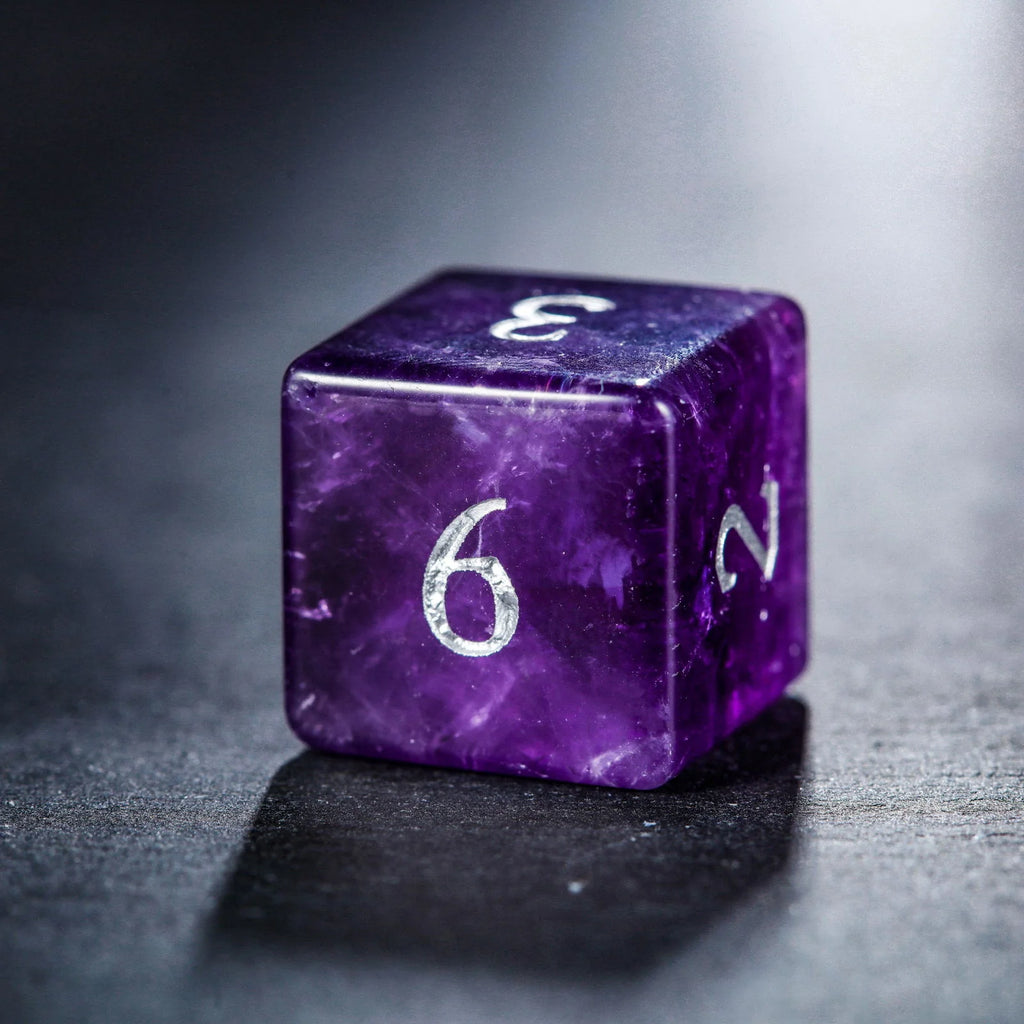 Amethyst Gemstone DnD D&D Dice Set
