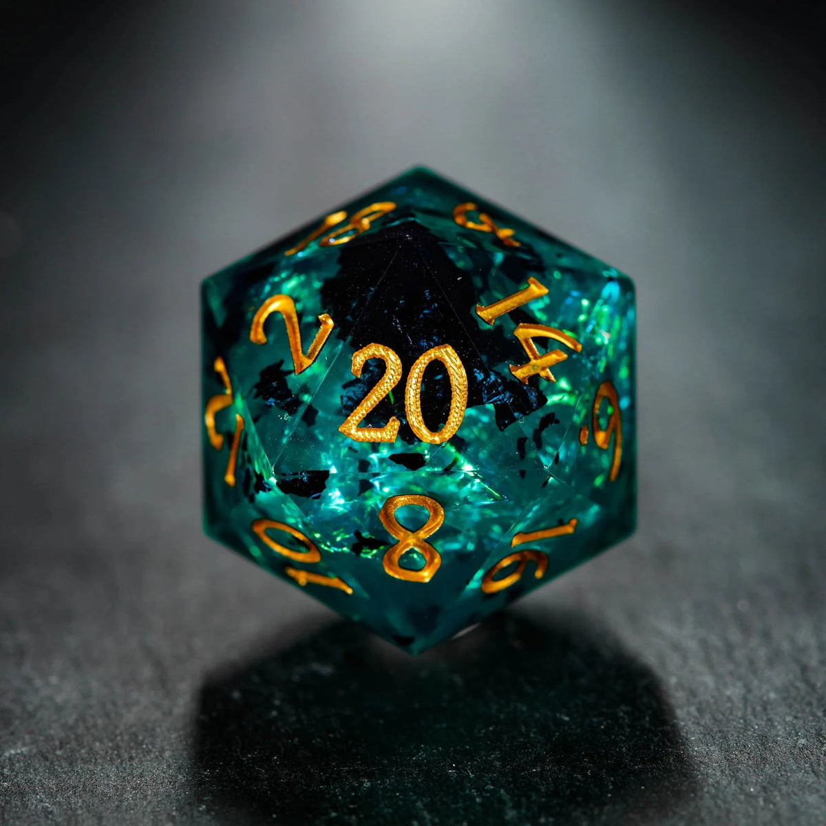 Dark Green Resin D&D Dice Set