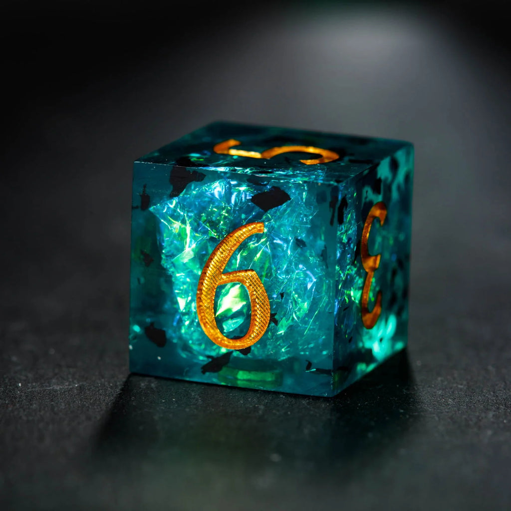 Dark Green Resin D&D Dice Set