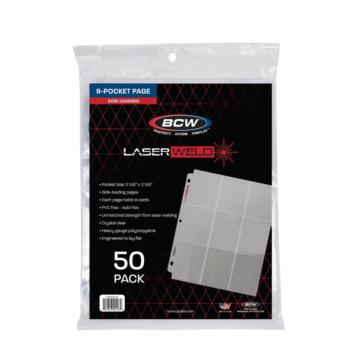 BCW LaserWeld 9-Pocket Side-Load Pages - 50 Pack