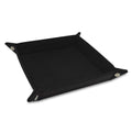BCW LX black square snap-together dice tray with soft black faux-suede interior