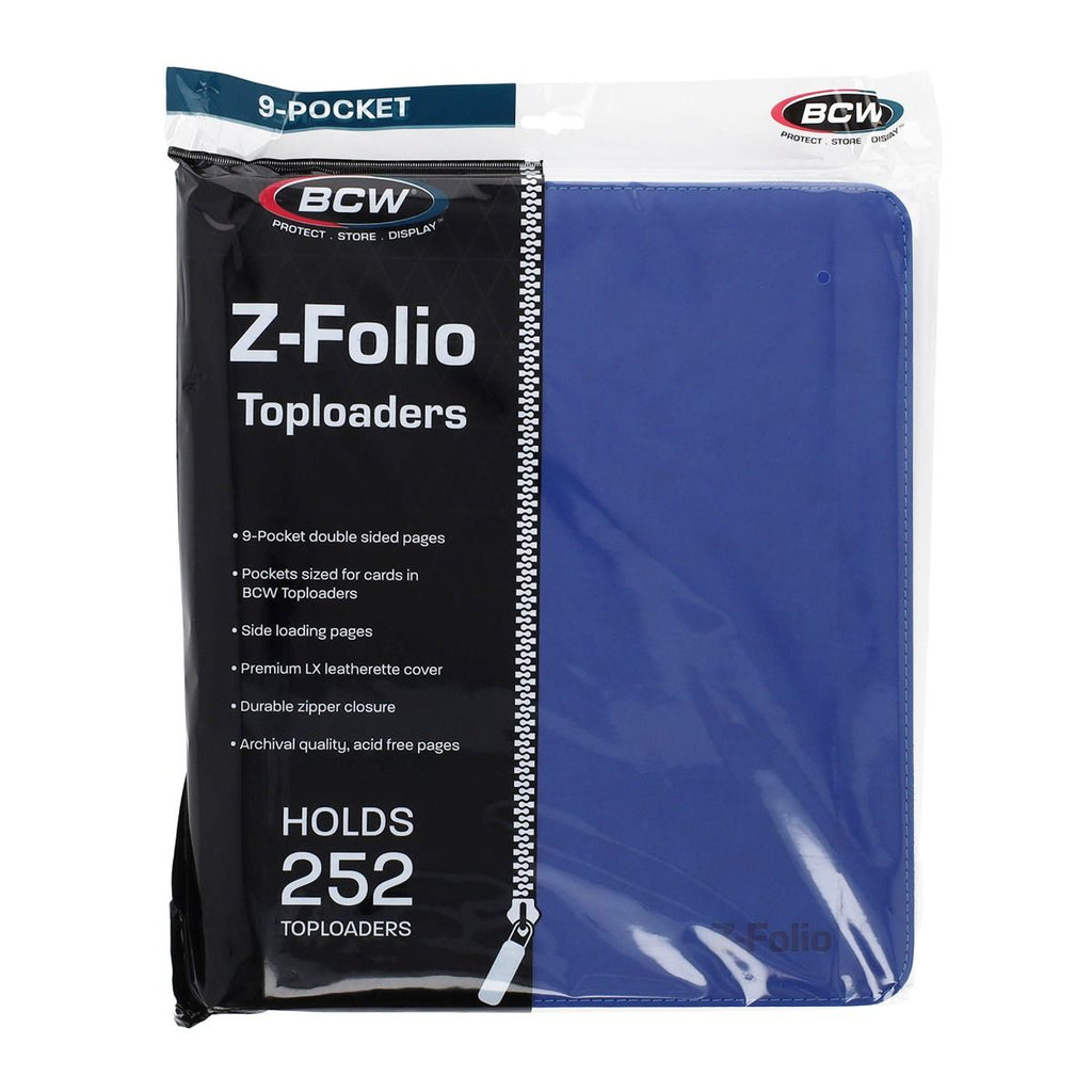 BCW Z-Folio 9-Pocket LX Album for Toploaders - Blue