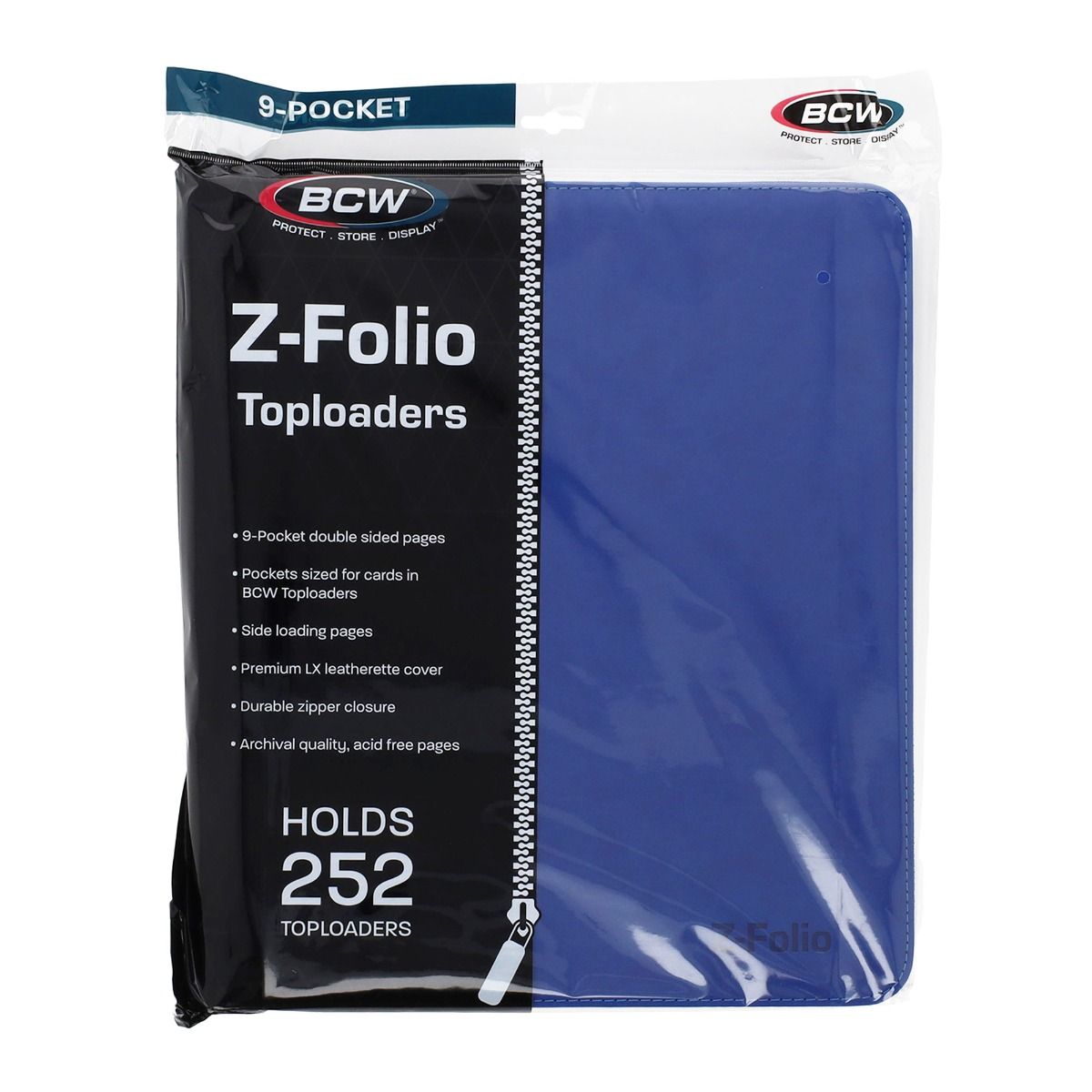 BCW Z-Folio 9-Pocket LX Album for Toploaders - Blue