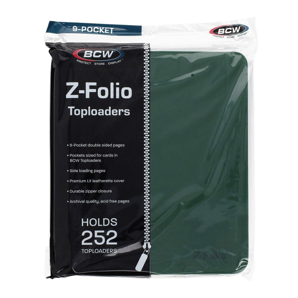 BCW Z-Folio 9-Pocket LX Album for Toploaders - Green