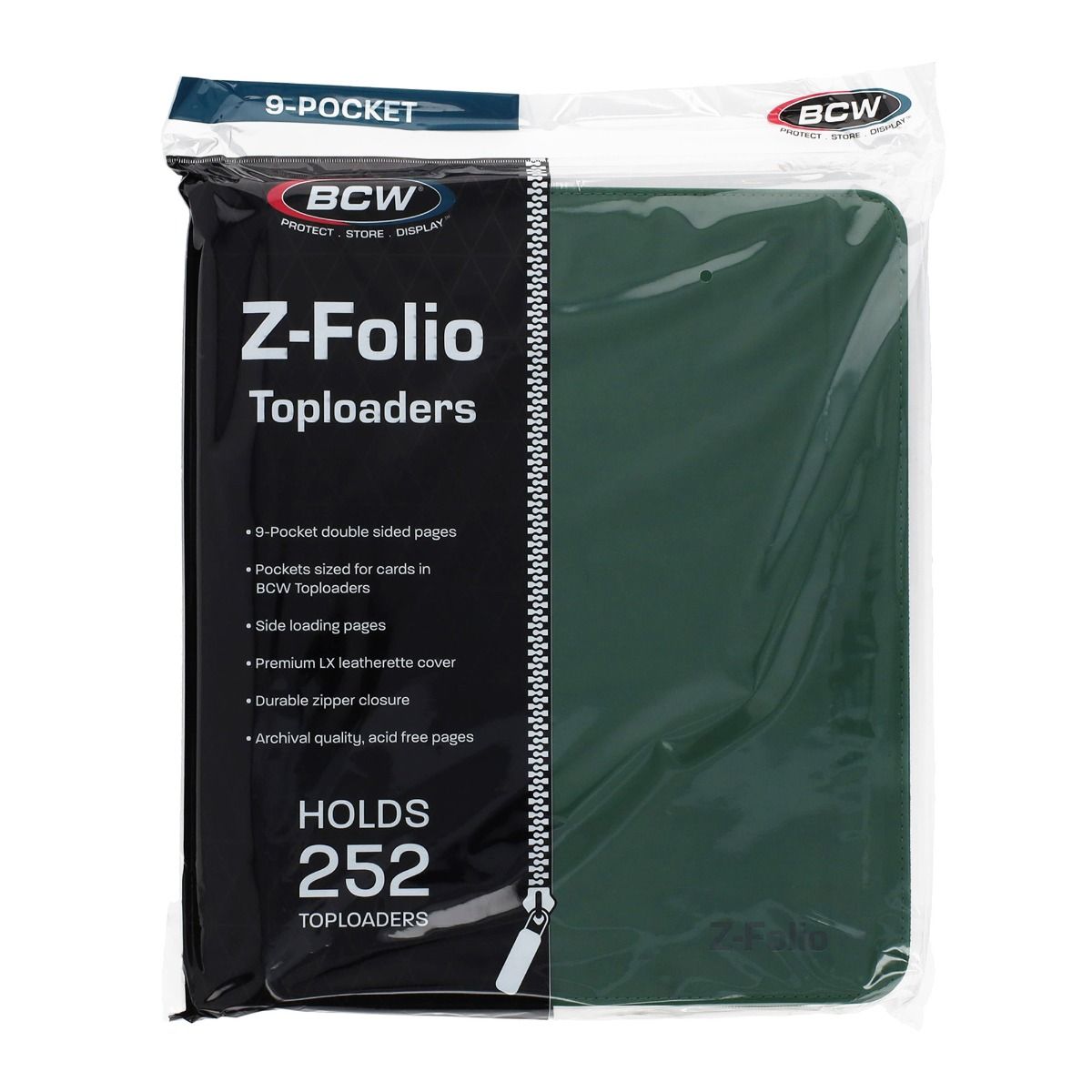 BCW Z-Folio 9-Pocket LX Album for Toploaders - Green