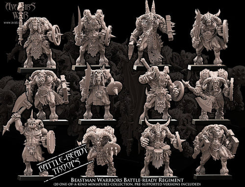 3D Printed Beastman Warriors Regiment x20 by Avatars of War