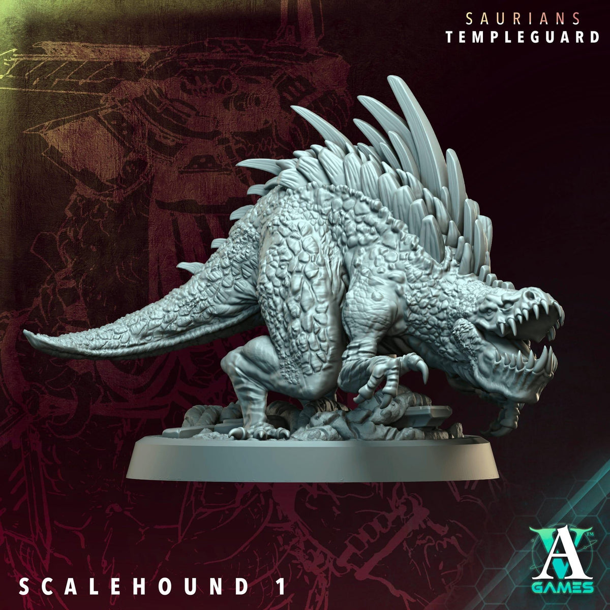 3D Printed Scalehound by Archvillain Games
