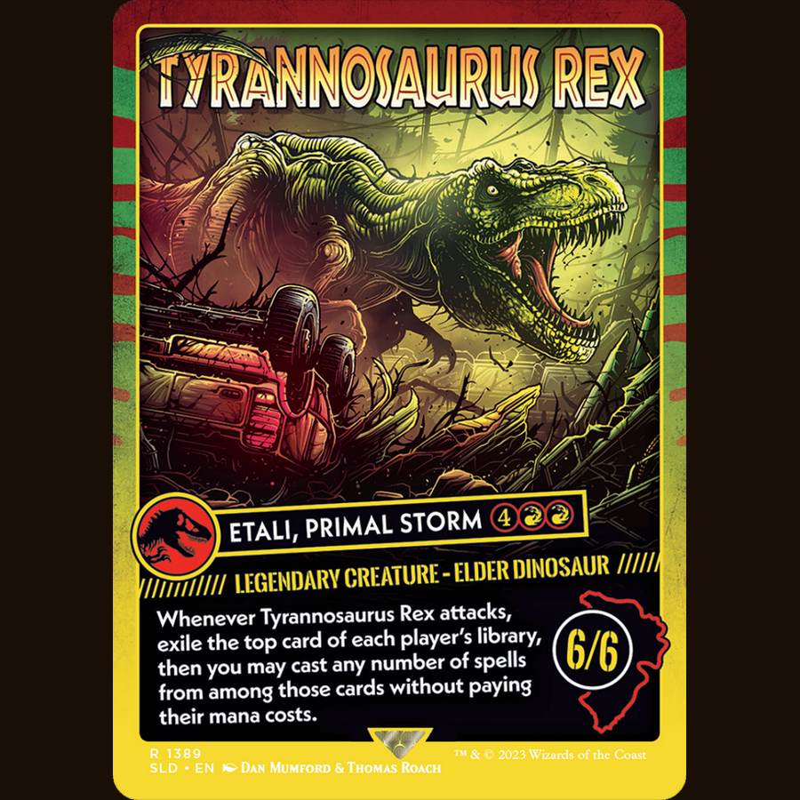 Tyrannosaurus Rex - Etali, Primal Storm (Rainbow Foil) [Secret Lair Drop Series] centered full card