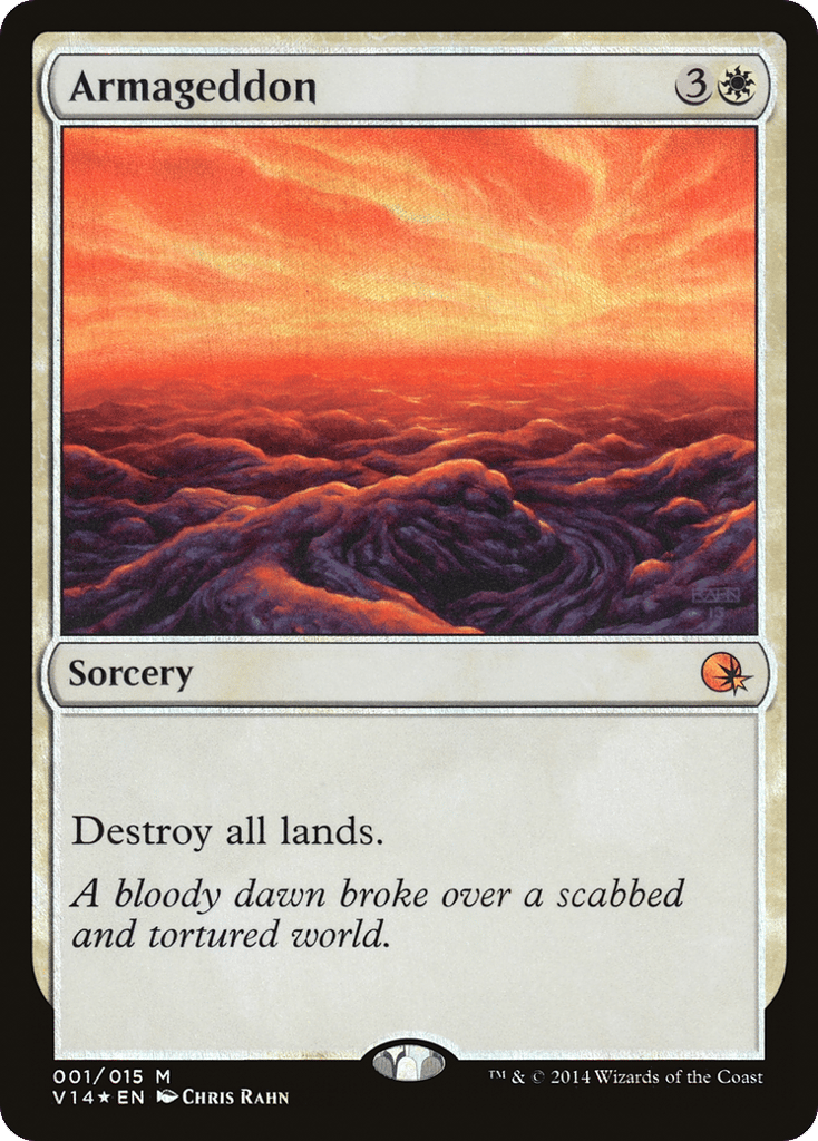 Armageddon — verified V14-1 correct printing front card art