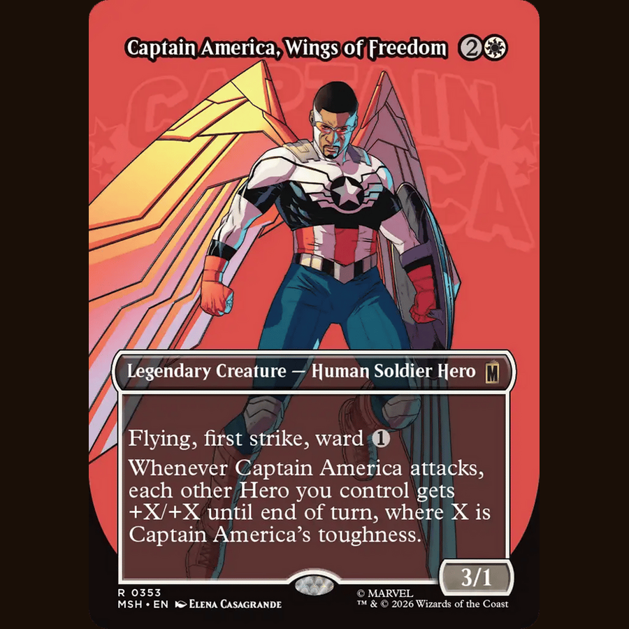 Captain America, Wings of Freedom (Borderless) [Marvel Super Heroes] full-card image