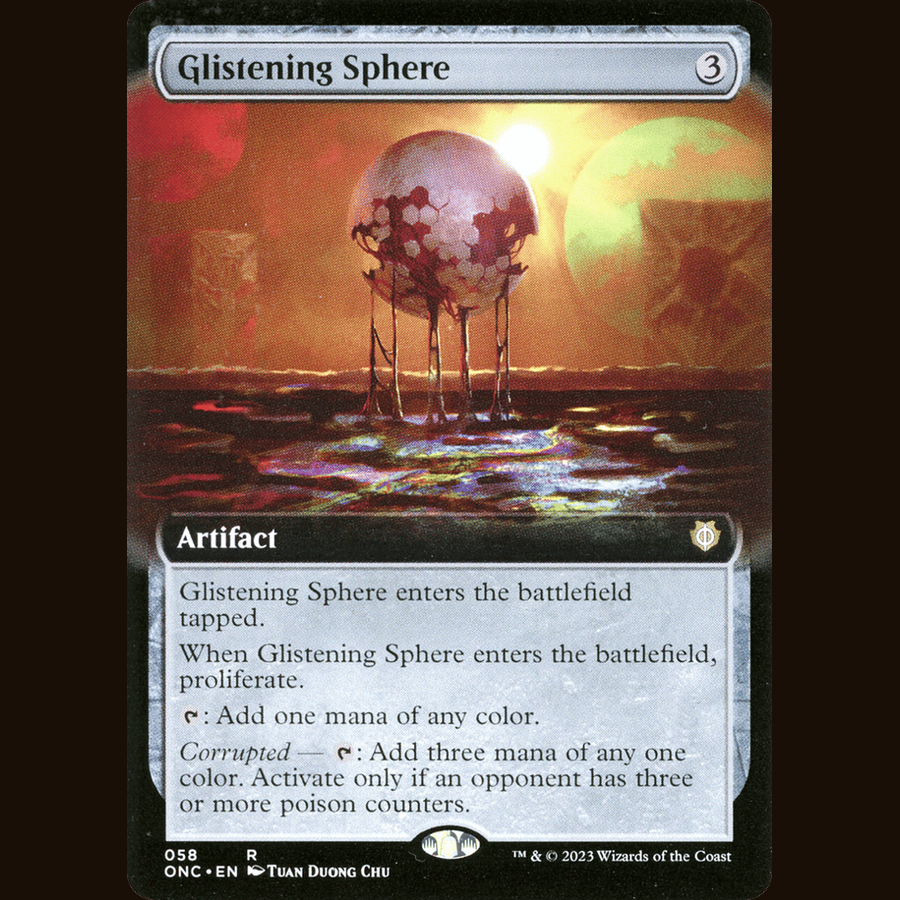 Glistening Sphere (Extended Art) [Commander: Phyrexia: All Will Be One] full-card image
