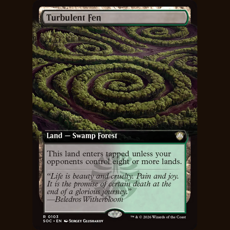 Turbulent Fen (Extended Art) [Commander: Secrets of Strixhaven] full-card image