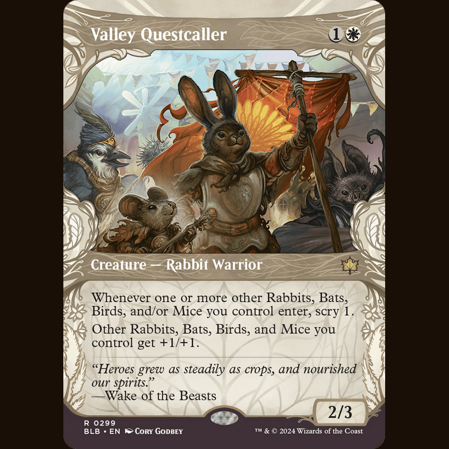 Valley Questcaller (Showcase) [Bloomburrow] full-card image