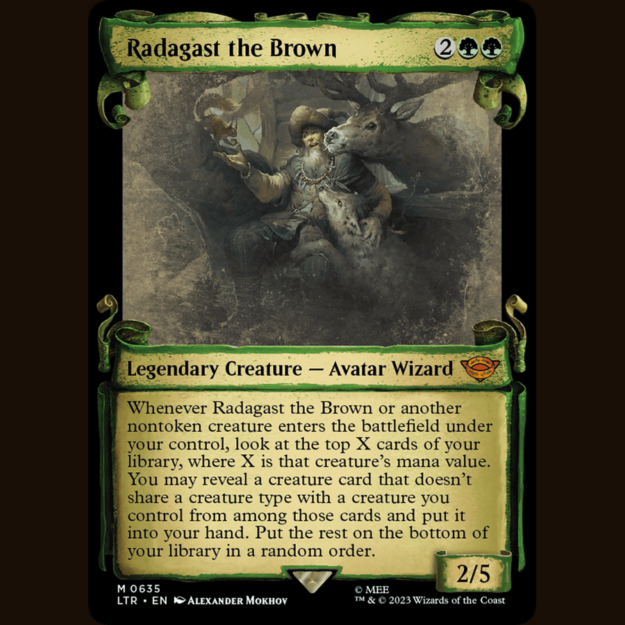 Radagast the Brown (Showcase Scrolls) [Universes Beyond: The Lord of the Rings: Tales of Middle-earth] full-card image