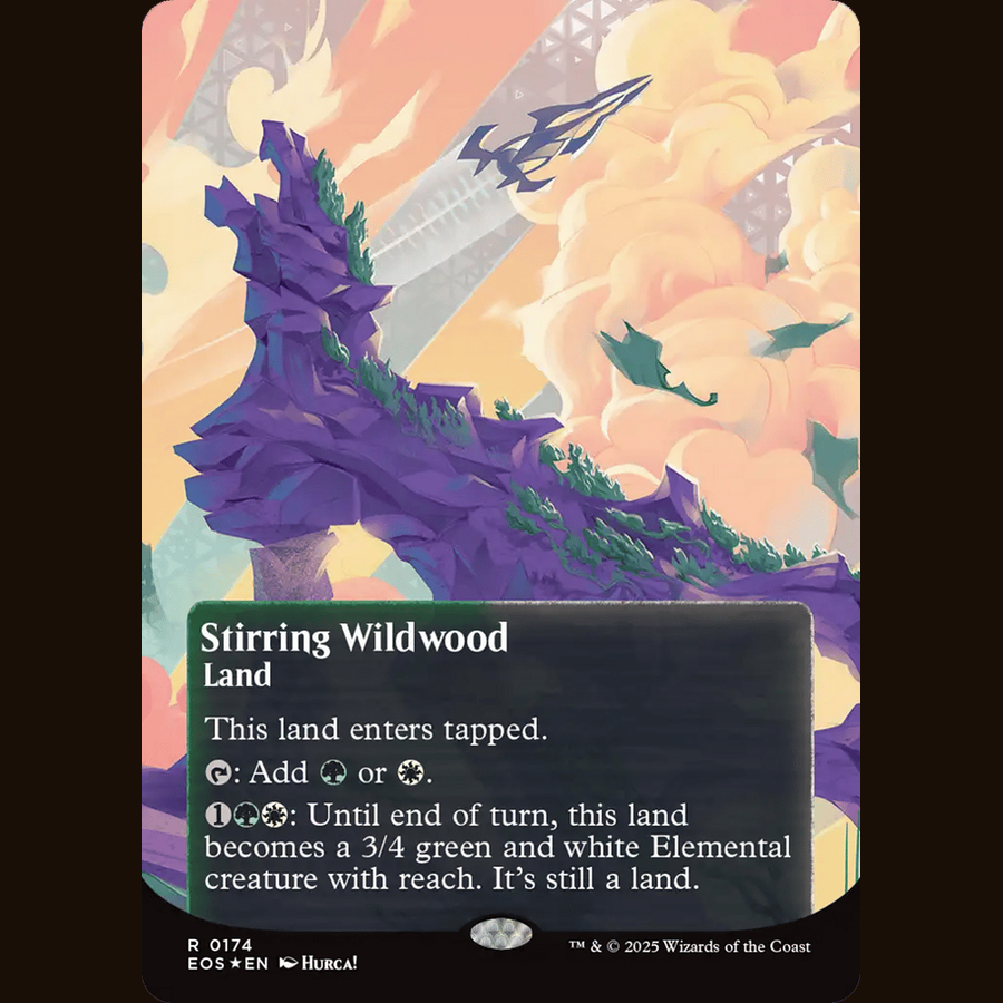 Stirring Wildwood (0174) (Borderless) (Galaxy Foil) [Stellar Sights] full-card image