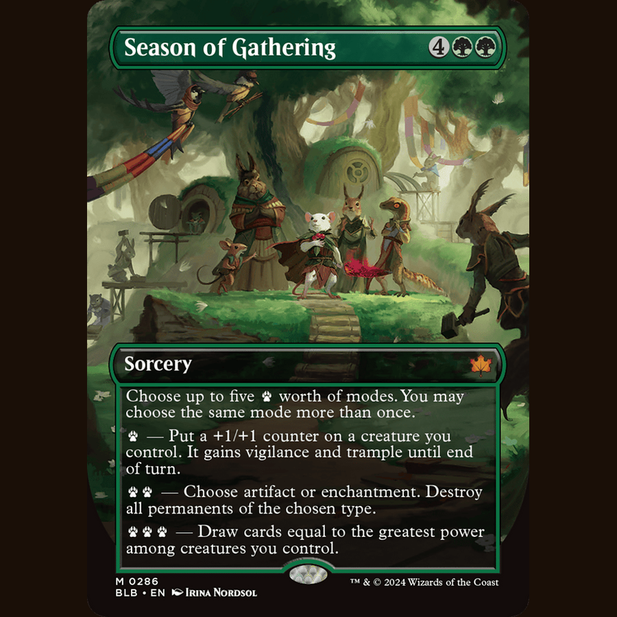 Season of Gathering (Borderless) [Bloomburrow] full-card image