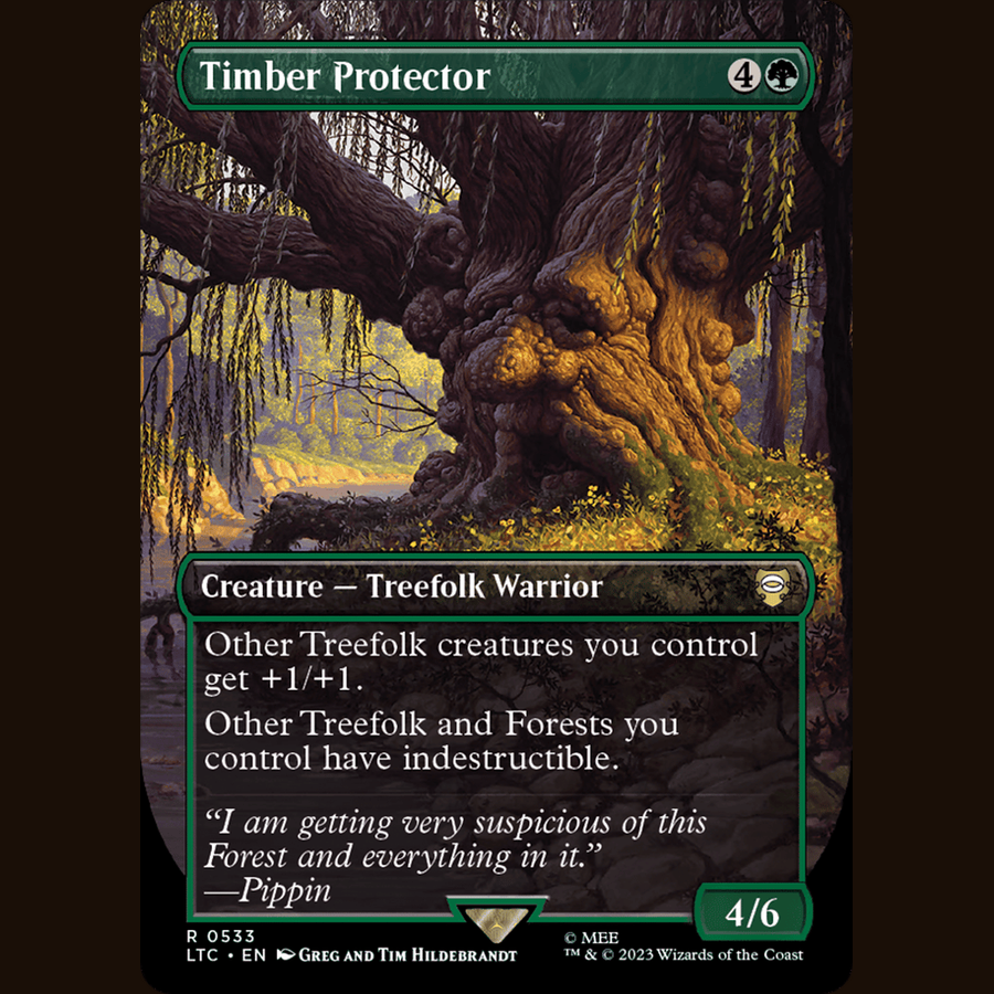 Timber Protector (Borderless) [Commander: The Lord of the Rings: Tales of Middle-earth] full-card image