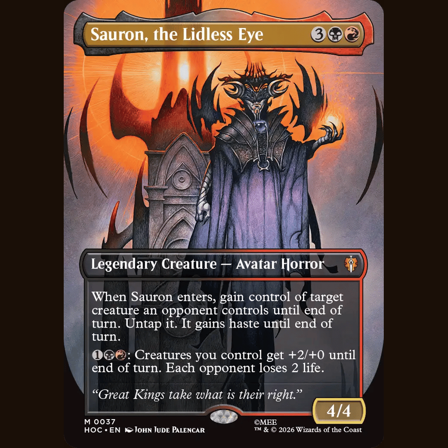 Sauron, the Lidless Eye (Borderless) [The Hobbit: Eternal-Legal] HOC #37 full-card image