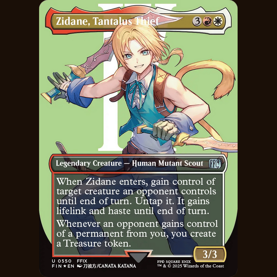 Zidane, Tantalus Thief (Borderless) (Surge Foil) [Universes Beyond: FINAL FANTASY] full-card image