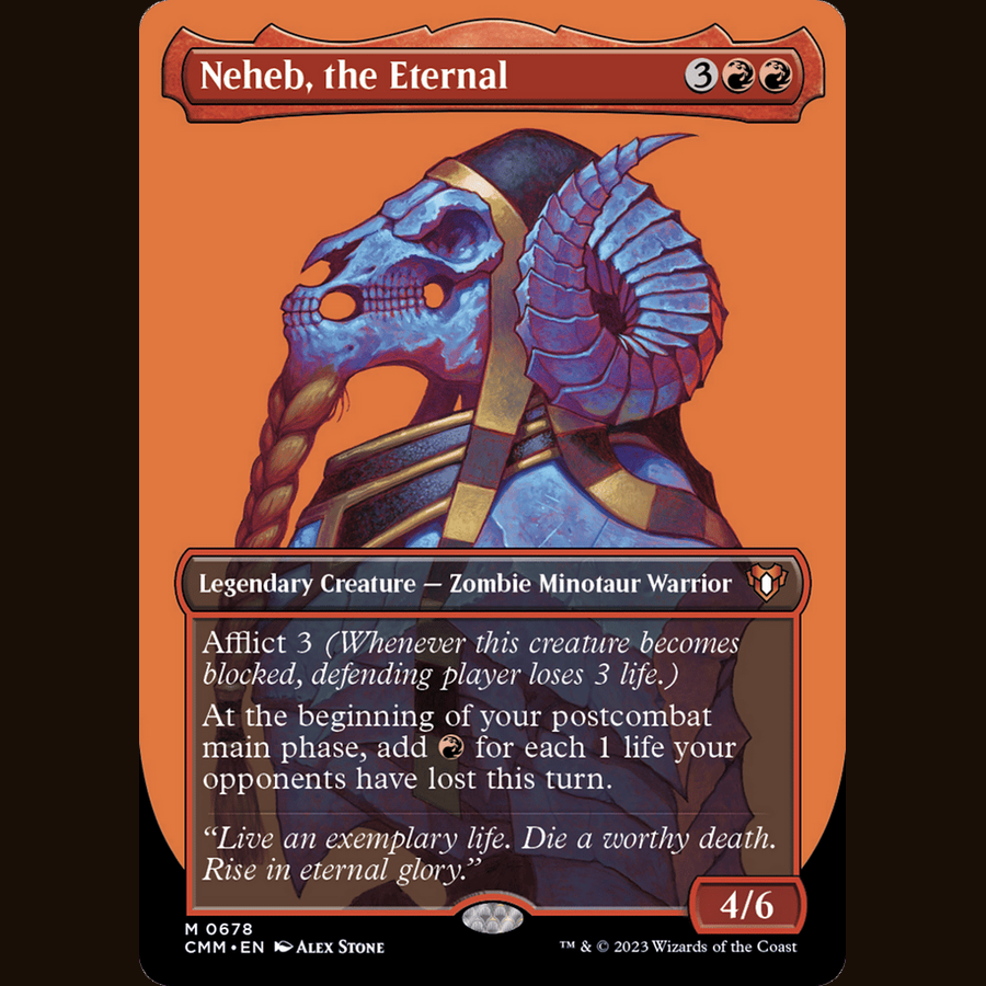 Neheb, the Eternal (Borderless) [Commander Masters] full-card image