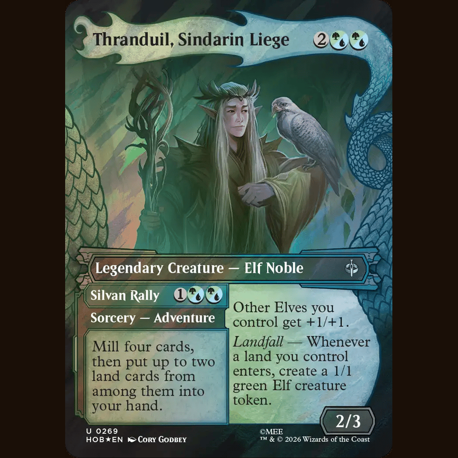 Thranduil, Sindarin Liege (Showcase) (Surge Foil) [The Hobbit] full-card image