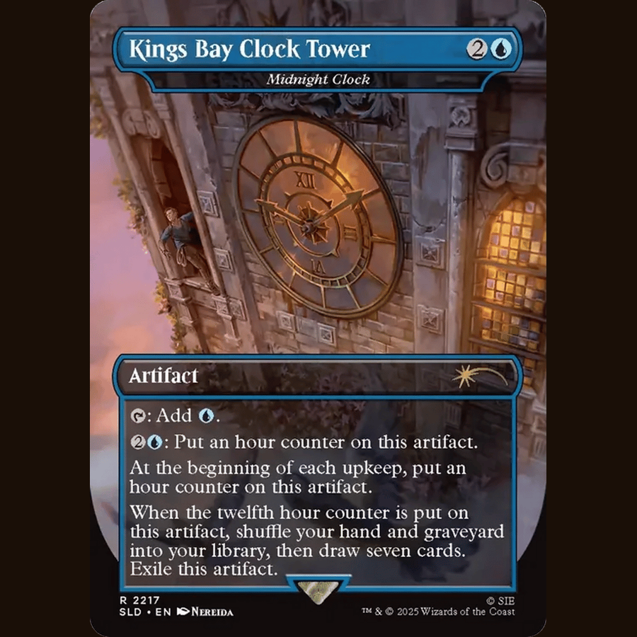 Kings Bay Clock Tower - Midnight Clock (Rainbow Foil) [Secret Lair Drop Series] full-card image