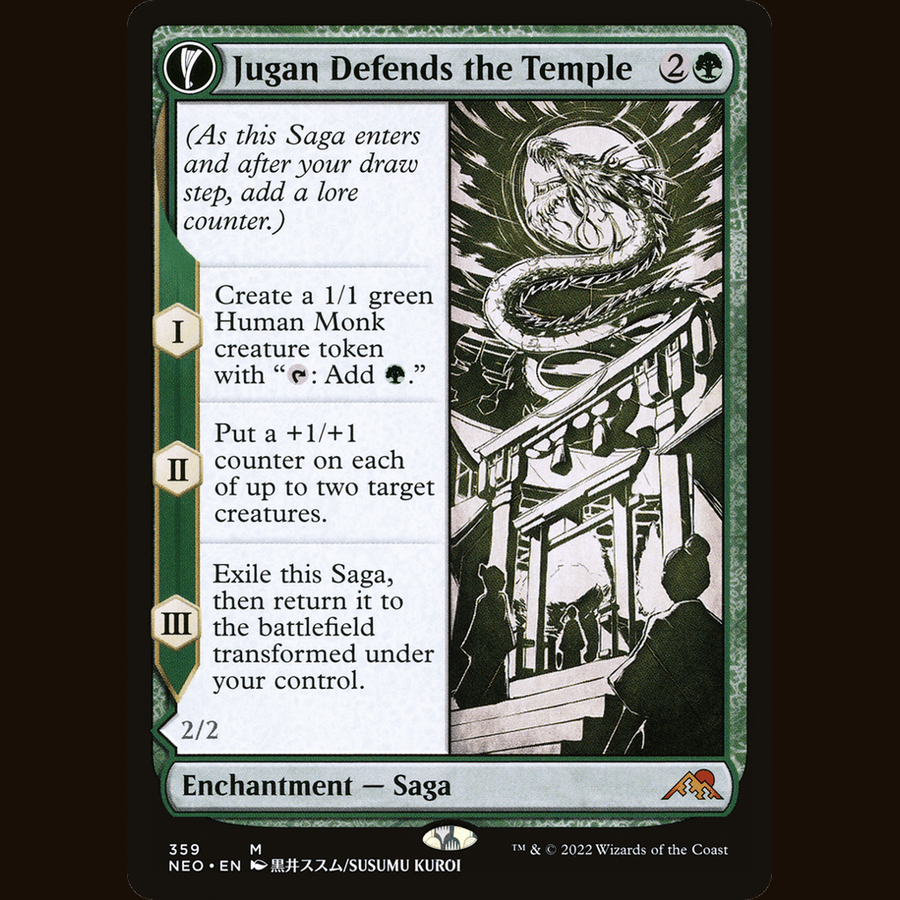 Jugan Defends the Temple (Showcase) [Kamigawa: Neon Dynasty] full-card image