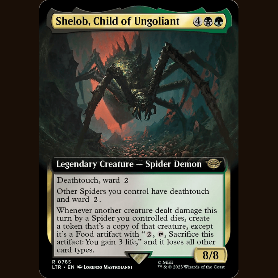 Shelob, Child of Ungoliant (Extended Art) (Surge Foil) [Universes Beyond: The Lord of the Rings: Tales of Middle-earth] full-card image