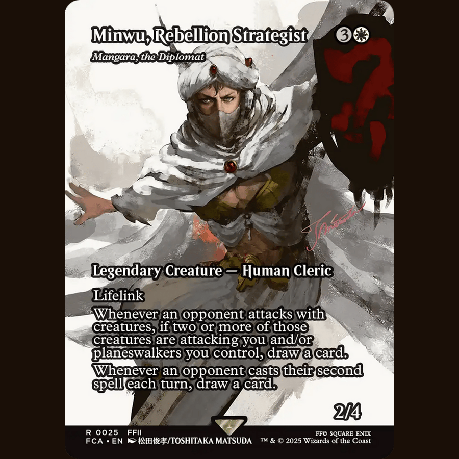 Minwu, Rebellion Strategist - Mangara, the Diplomat (Showcase) [Universes Beyond: FINAL FANTASY: Through the Ages] full-card image