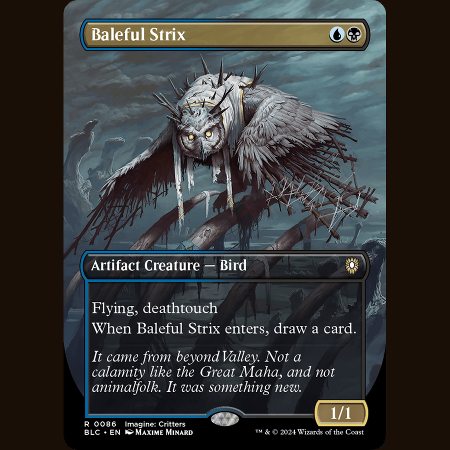 Baleful Strix (Borderless) [Commander: Bloomburrow] full-card image
