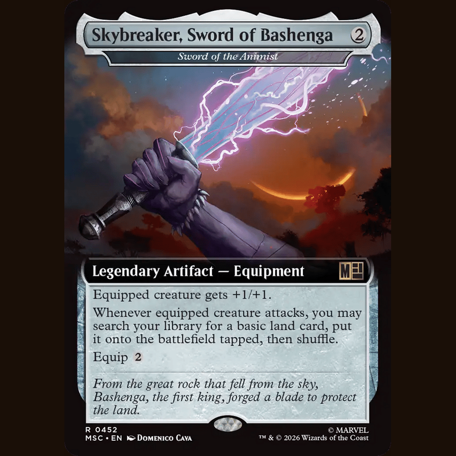 Skybreaker, Sword of Bashenga - Sword of the Animist (Extended Art) [Commander: Marvel Super Heroes] full-card image