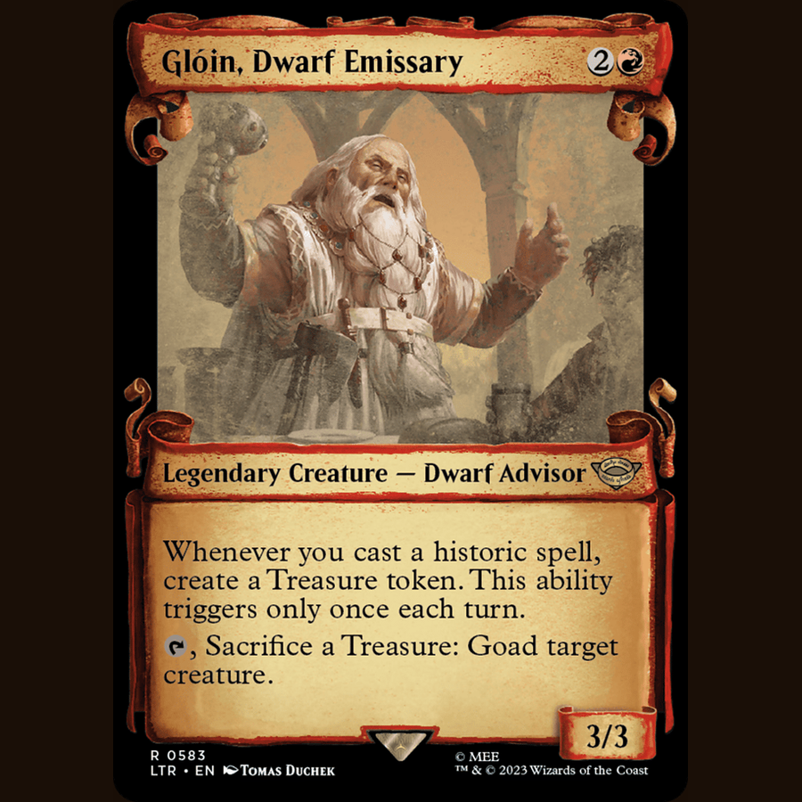 Gloin, Dwarf Emissary (Showcase Scrolls) [Universes Beyond: The Lord of the Rings: Tales of Middle-earth] full-card image