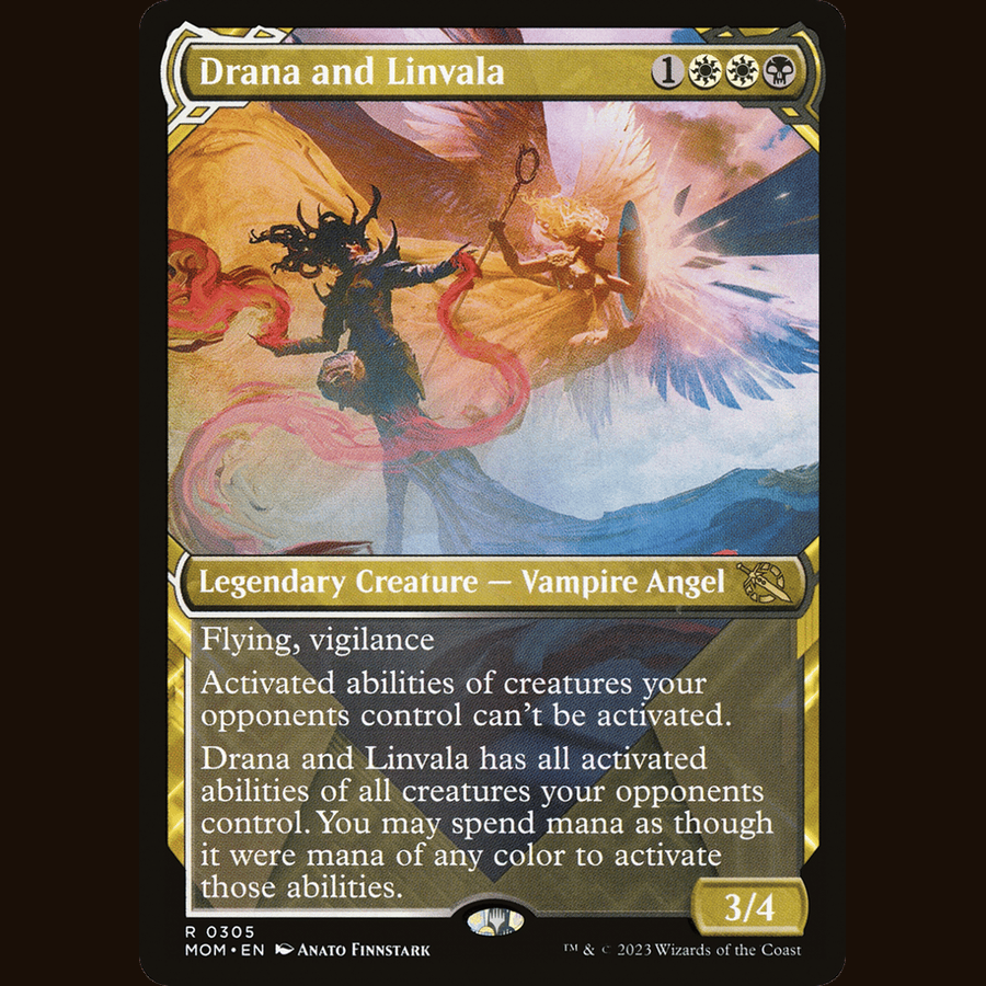 Drana and Linvala (Showcase) [March of the Machine] full-card image