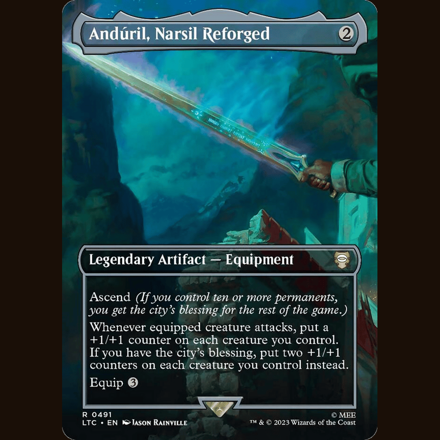 Anduril, Narsil Reforged (Borderless) [Commander: The Lord of the Rings: Tales of Middle-earth] full-card image