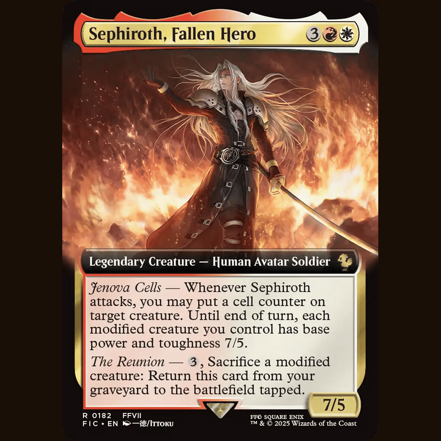 Sephiroth, Fallen Hero (Extended Art) [Commander: FINAL FANTASY] full-card image