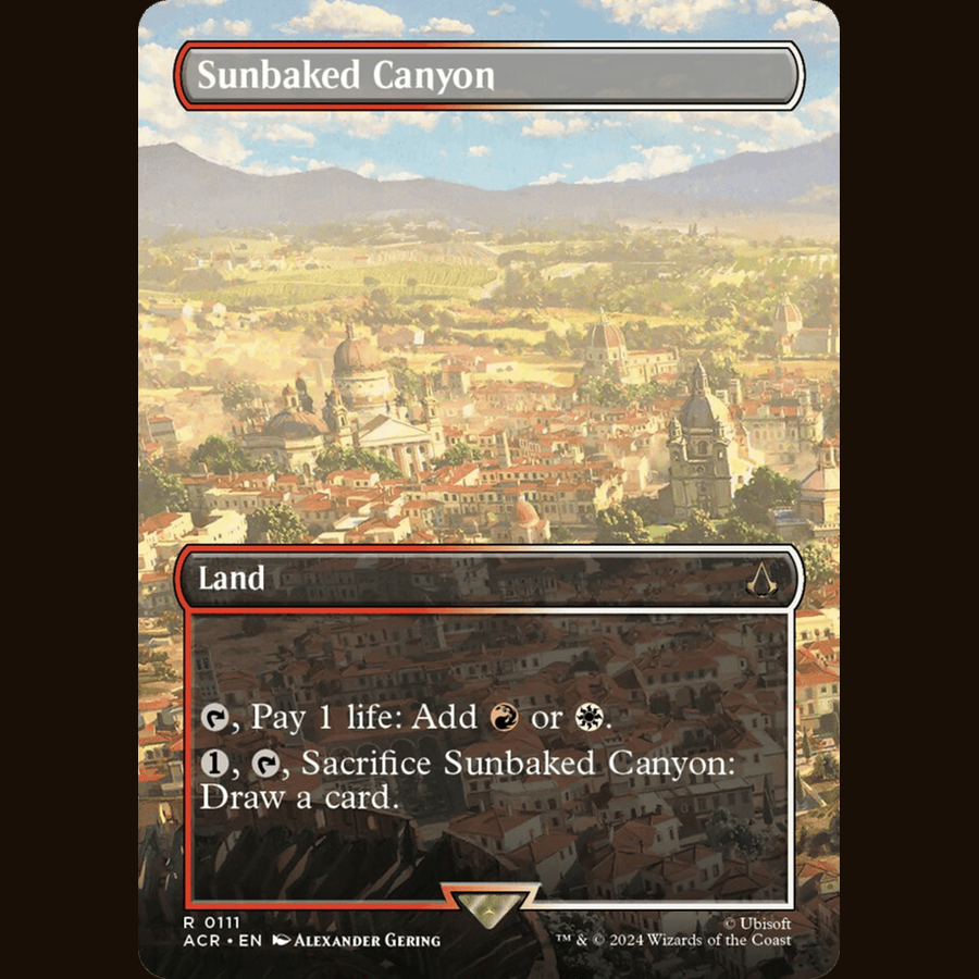 Sunbaked Canyon (Borderless) [Universes Beyond: Assassin's Creed] full-card image