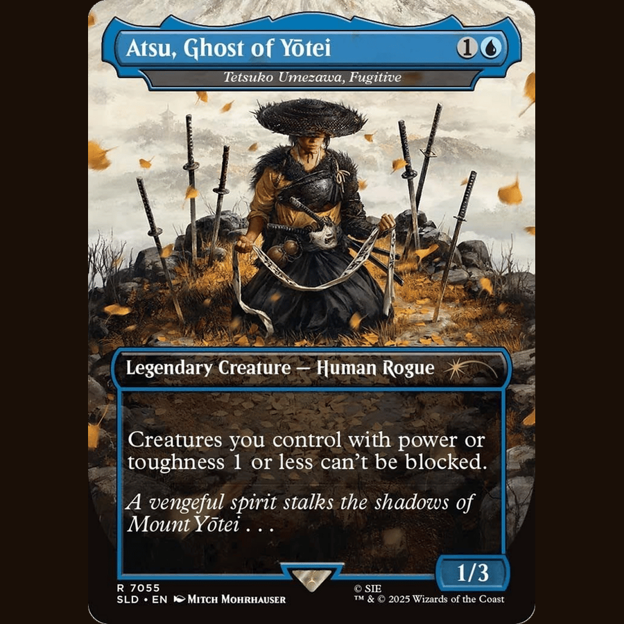 Atsu, Ghost of Yotei - Tetsuko Umezawa, Fugitive (Rainbow Foil) [Secret Lair Drop Series] full-card image
