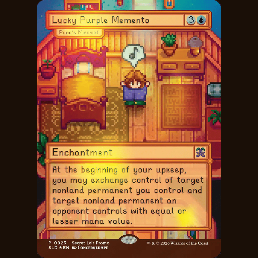 Lucky Purple Memento - Puca's Mischief [Secret Lair Drop Series] full-card image