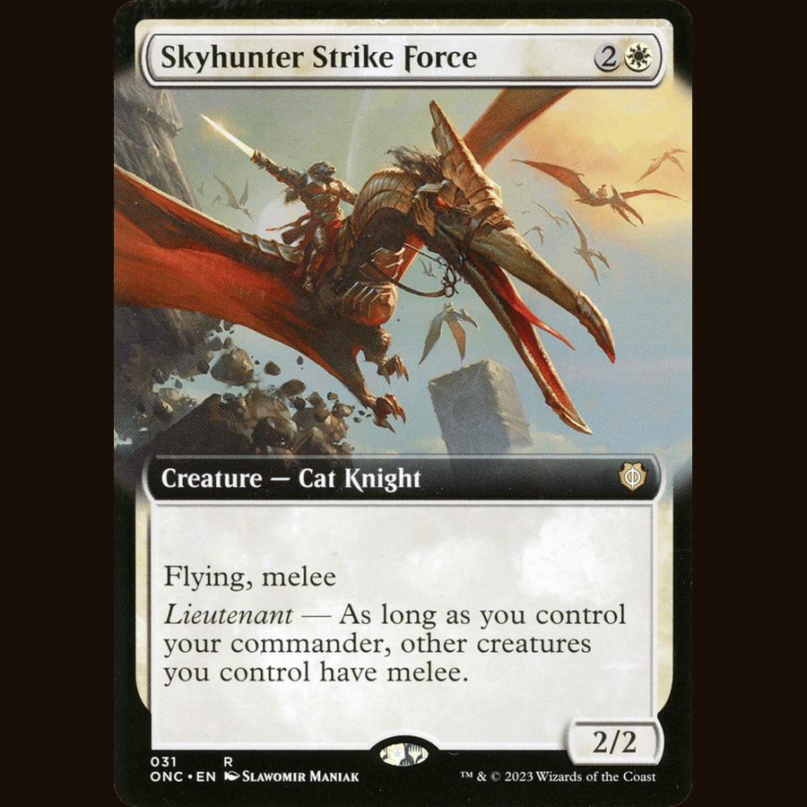Skyhunter Strike Force (Extended Art) [Commander: Phyrexia: All Will Be One] full-card image