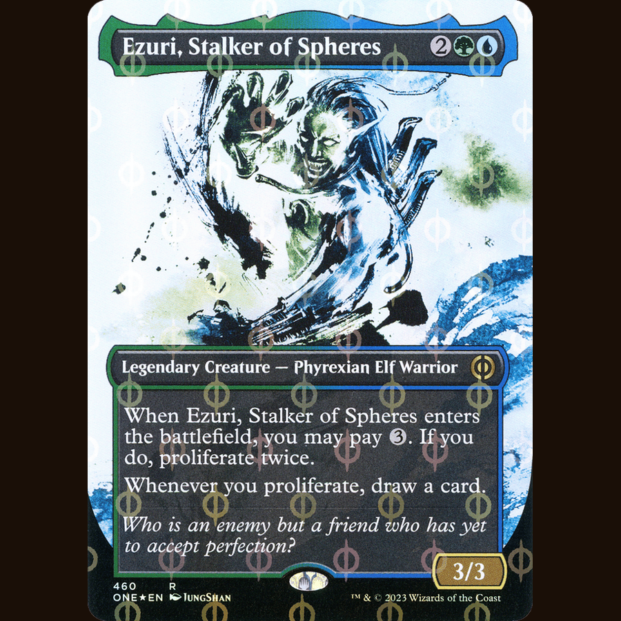 Ezuri, Stalker of Spheres (Showcase) (Step-And-Complete Foil) [Phyrexia: All Will Be One] full-card image