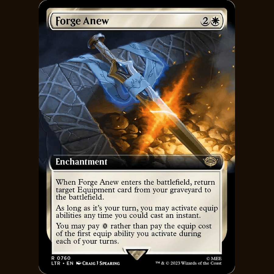 Forge Anew (Extended Art) (Surge Foil) [Universes Beyond: The Lord of the Rings: Tales of Middle-earth] full-card image