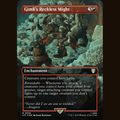 Gimli's Reckless Might (Borderless) (Surge Foil) [Commander: The Lord of the Rings: Tales of Middle-earth] full-card image