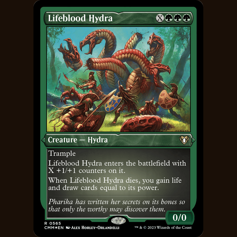 Lifeblood Hydra (Foil Etched) [Commander Masters] full-card image
