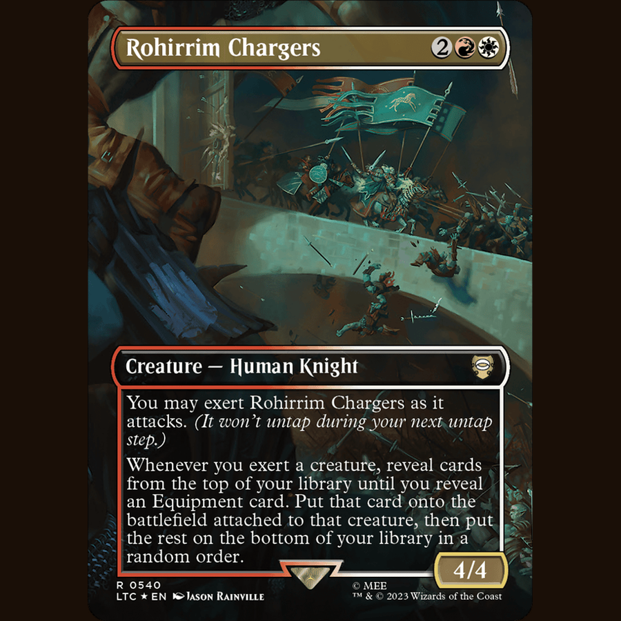 Rohirrim Chargers (Borderless) (Surge Foil) [Commander: The Lord of the Rings: Tales of Middle-earth] full-card image