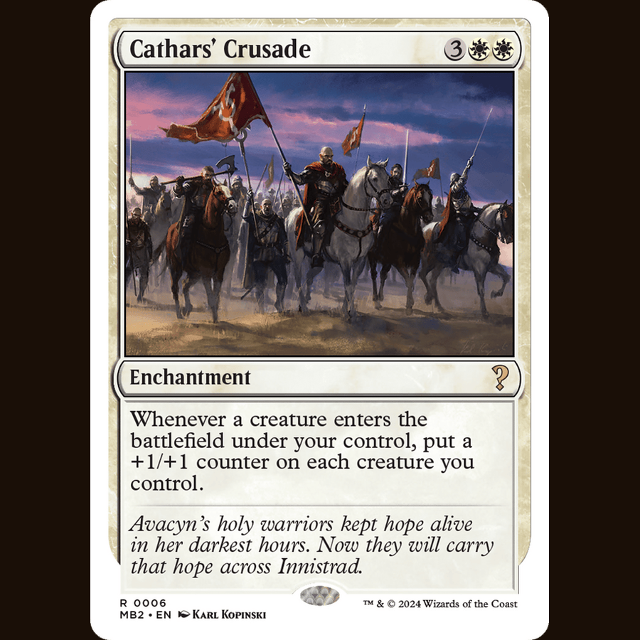 Cathars' Crusade (White Border) [Mystery Booster 2] full-card image
